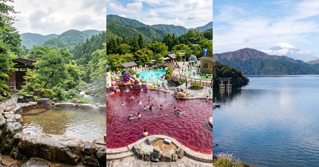 Comparison of Tenzan Tohji-kyo, Hakone Kowakien Yunessun, and Hakone-en